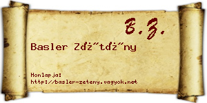 Basler Zétény névjegykártya